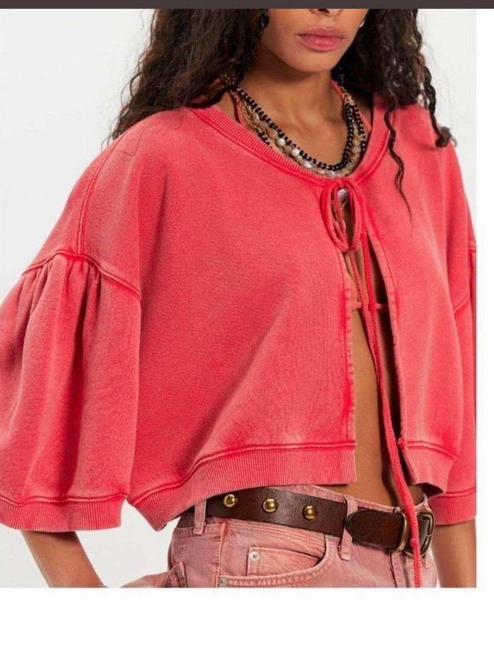 Free People Cape Me Cozy XS Cayenne